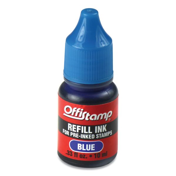 Refill Ink for Pre-Inked Stamps, 0.33 oz, Blue For Discount - Image 2