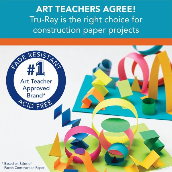 Tru-Ray Construction Paper - Art Project - 12 Width x 9 Length - 50   Pack - Atomic Blue - Sulphite Online - Image 5