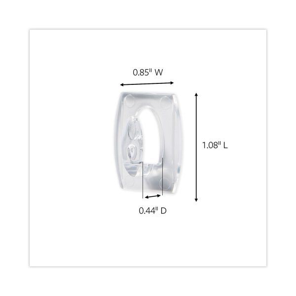 Clear Hooks and Strips, Mini, Plastic, 0.5 lb Capacity, 6 Hooks and 8 Strips Pack Online - Image 3