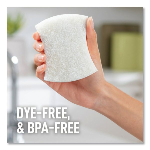 Greener Clean Non-Scratch Scrub Sponge, 2.6 x 3.3, 0.7  Thick, White, 6 Pack Supply - Image 2