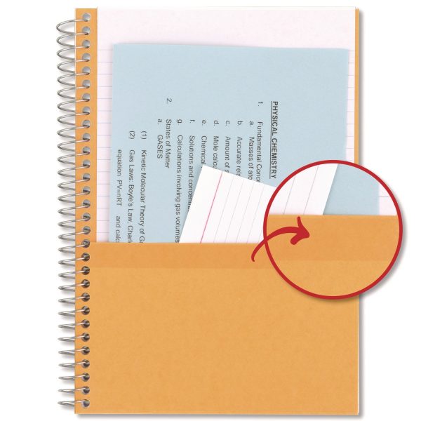 Mead Five Star Wirebound Subject Notebook - 2 Subject(s) - 100 Sheets - Spiral Bound - 6  x 9 1 2  - 9  x 7  x 2  - Assorted Cover - Durable Cover, Bleed Resistant, Perforated, Spiral Lock, Pocket Divider, Durable Cover, Smooth - 6   Pack Cheap - Image 3