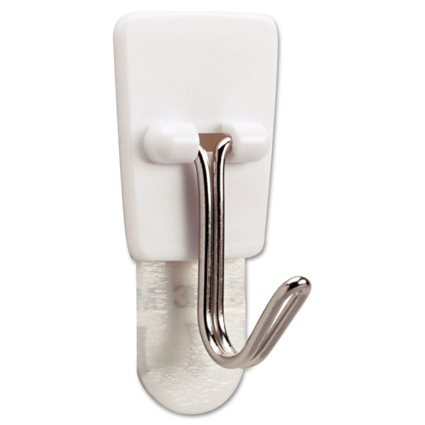 General Purpose Wire Hooks, Small, Metal, White, 0.5 lb Capacity, 3 Hooks and 4 Strips Pack Supply - Image 2