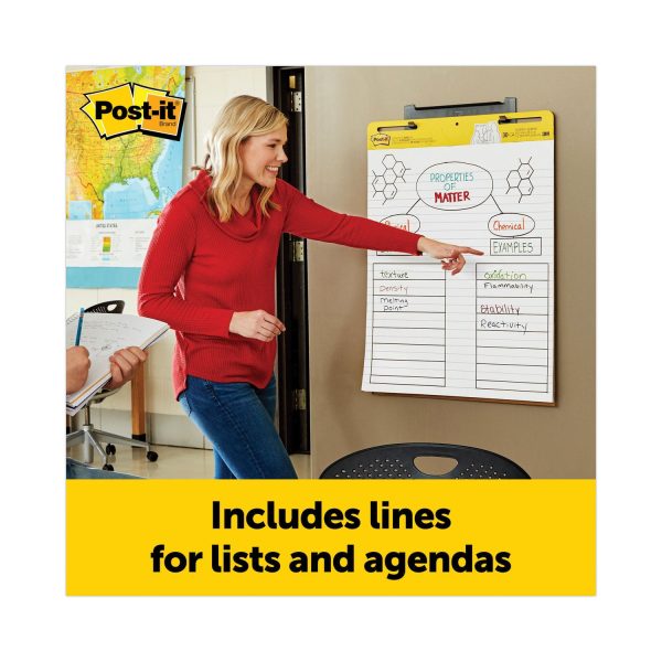 Vertical-Orientation Self-Stick Easel Pads, Presentation Format (1.5  Rule), 25 x 30, White, 30 Sheets, 2 Pack For Cheap - Image 5