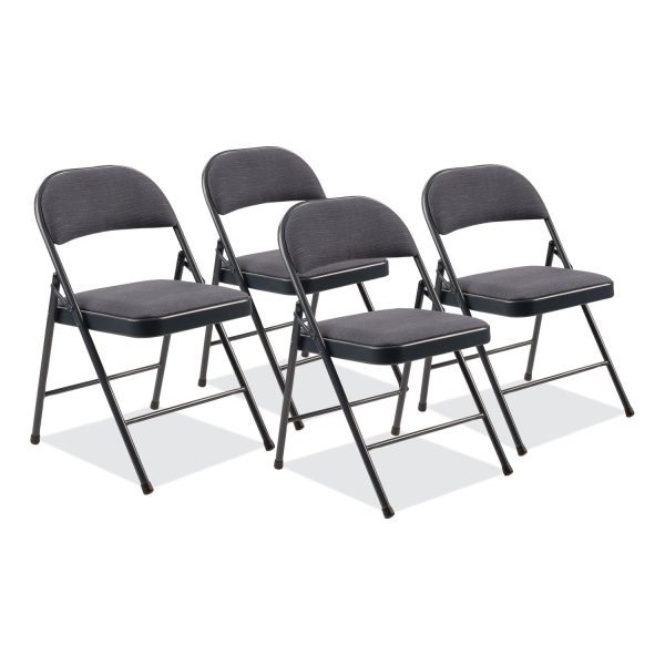 970 Series Fabric Padded Steel Folding Chair, Supports 250 lb, 17.75  Seat Ht, Star Trail Blue, 4 CT,Ships in 1-3 Bus Days Online Hot Sale