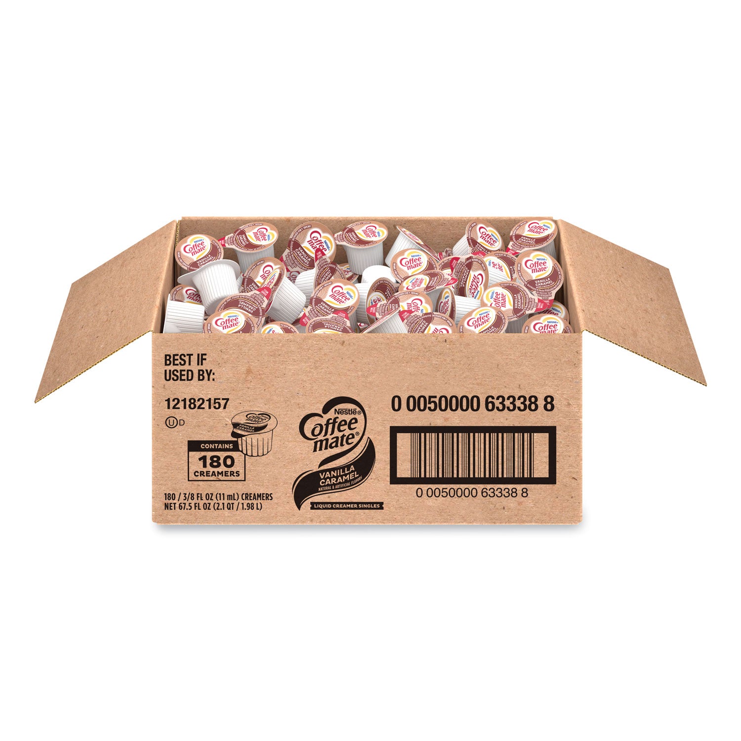 180 Count Bulk Liquid Coffee Creamer, Vanilla Caramel, 0.38 oz, 180 Carton Discount