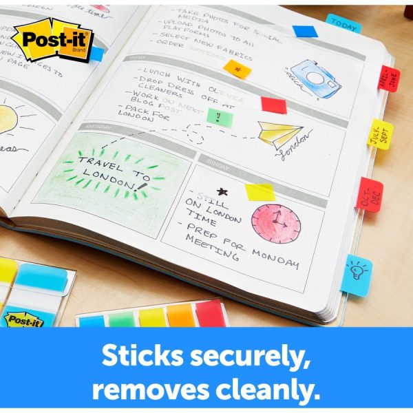 Post-it Easy Dispenser Tabs - 40 Tab(s)0.63  Tab Width - Self-adhesive - Pink, Purple, Yellow, Blue Tab(s) - 40   Pack Online Hot Sale - Image 5