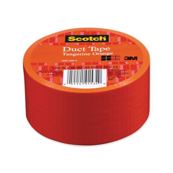 Duct Tape, 1.88  x 20 yds, Tangerine Orange Cheap