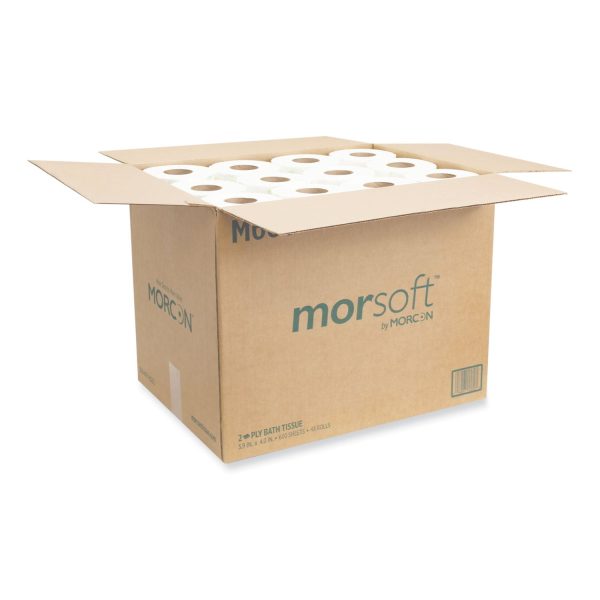 Morsoft Controlled Bath Tissue, Septic Safe, 2-Ply, White, 600 Sheets Roll, 48 Rolls Carton For Discount - Image 3