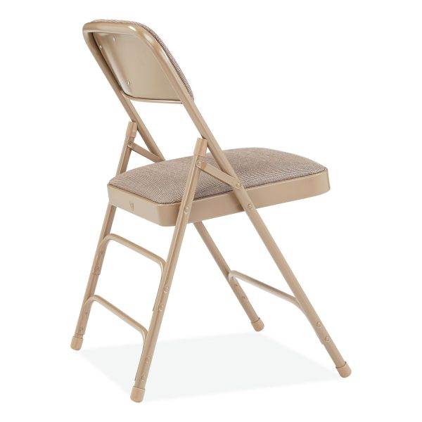 2300 Series Fabric Triple Brace Double Hinge Premium Folding Chair, Supports 500 lb, Cafe Beige, 4 CT, Ships in 1-3 Bus Days Hot on Sale - Image 4