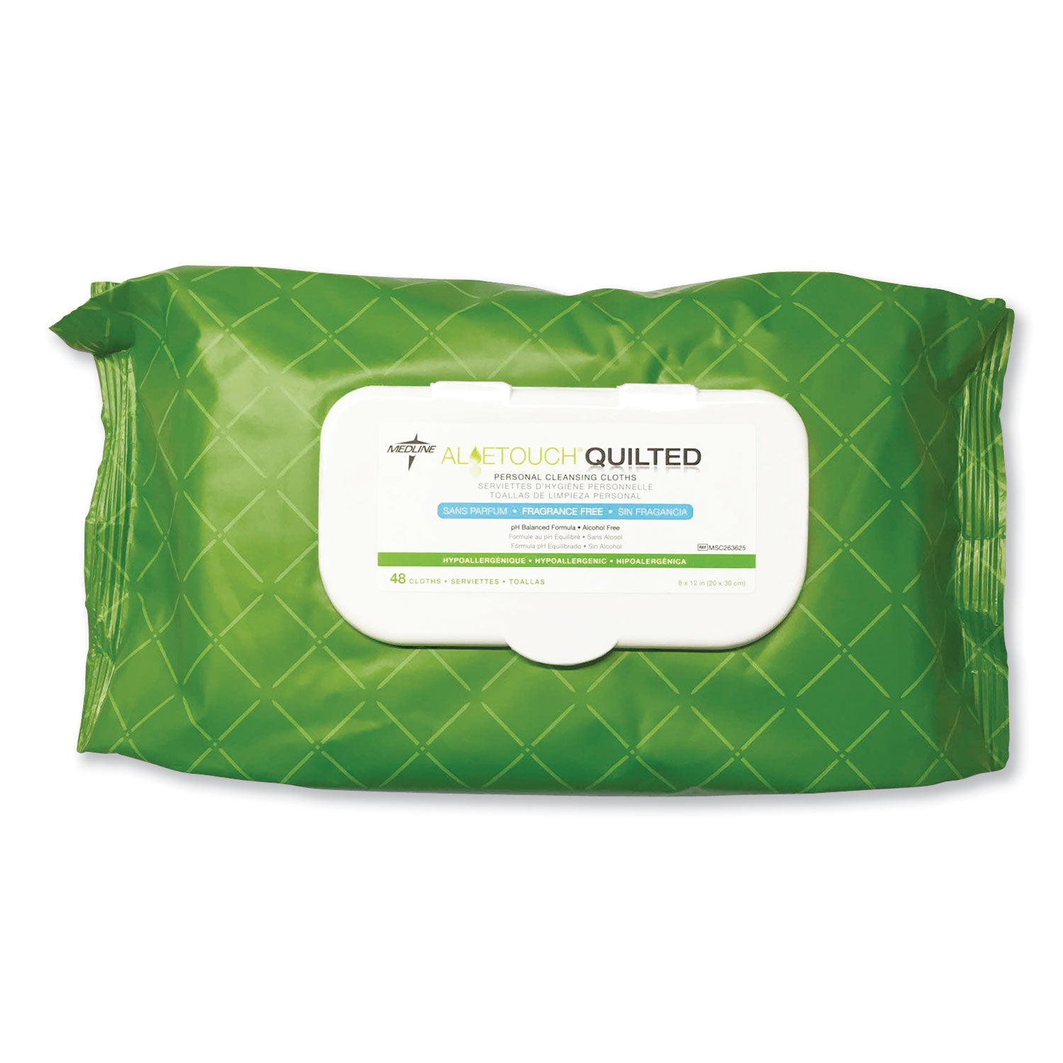 FitRight Select Premium Personal Cleansing Wipes, 1-Ply, 8 x 12, Fragrance-Free, White, 48 Pack, 12 Packs Carton Supply