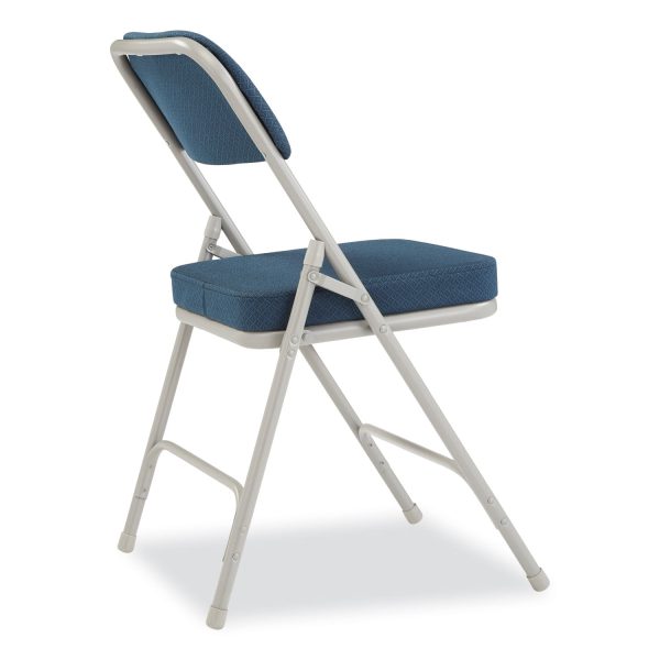 3200 Series Fabric Dual-Hinge Folding Chair, Supports 300 lb, Regal Blue Seat Back, Gray Base, 2 CT, Ships in 1-3 Bus Days Sale - Image 4