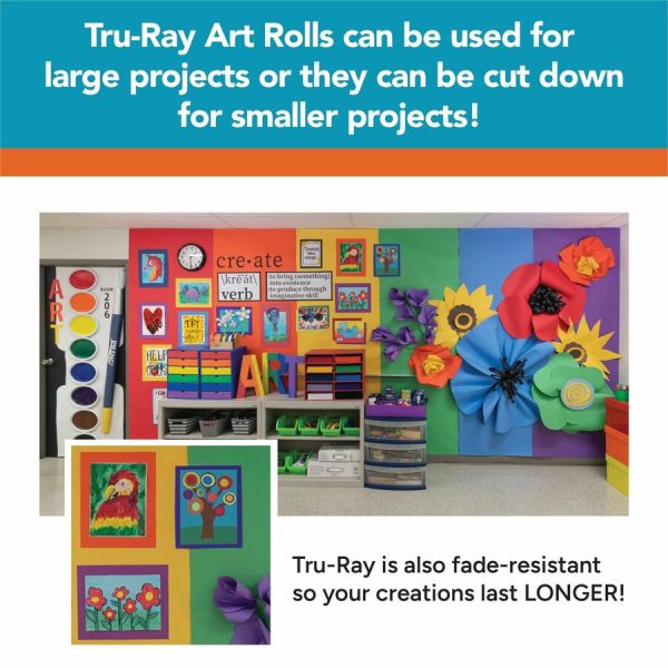 Tru-Ray Construction Paper Art Roll - Mural, Art Project, Banner - 36 Width x 500 ftLength - 1   Roll - White - Sulphite Sale - Image 5
