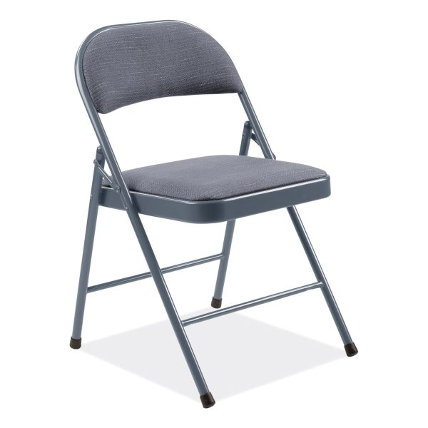 970 Series Fabric Padded Steel Folding Chair, Supports 250 lb, 17.75  Seat Ht, Star Trail Blue, 4 CT,Ships in 1-3 Bus Days Online Hot Sale - Image 2