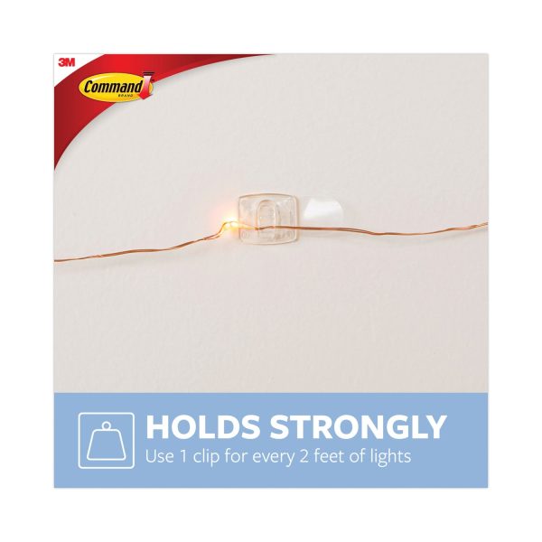 Clear Hooks and Strips, Decorating Clips, Plastic, 0.1 lb Capacity, 20 Clips and 24 Strips Pack Online - Image 5