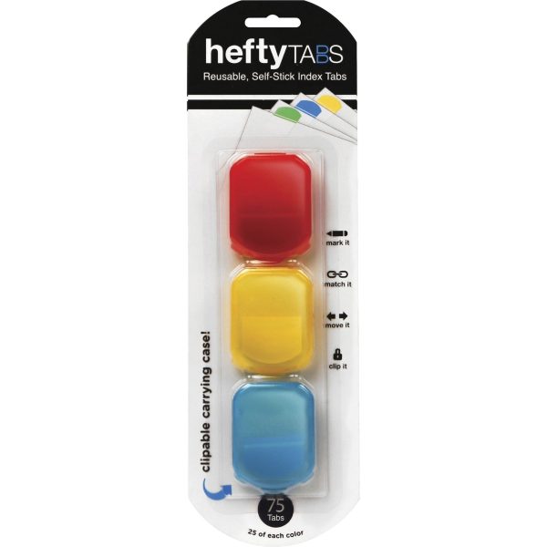 LEE Clip Dispenser Index Tabs - Write-on Tab(s) - 1.75  Tab Height x 1.25  Tab Width - Assorted Tab(s) - 75   Pack Online Hot Sale
