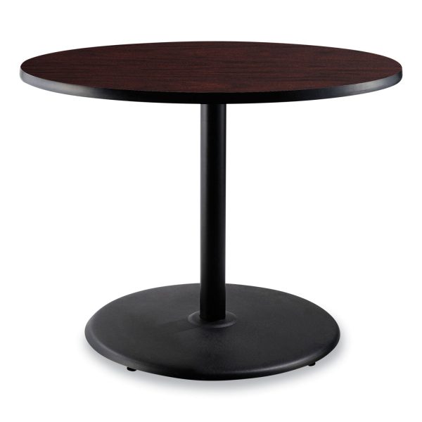 Cafe Table, 36  Diameter x 30h, Round Top Base, Mahogany Top, Black Base, Ships in 7-10 Business Days Online Sale