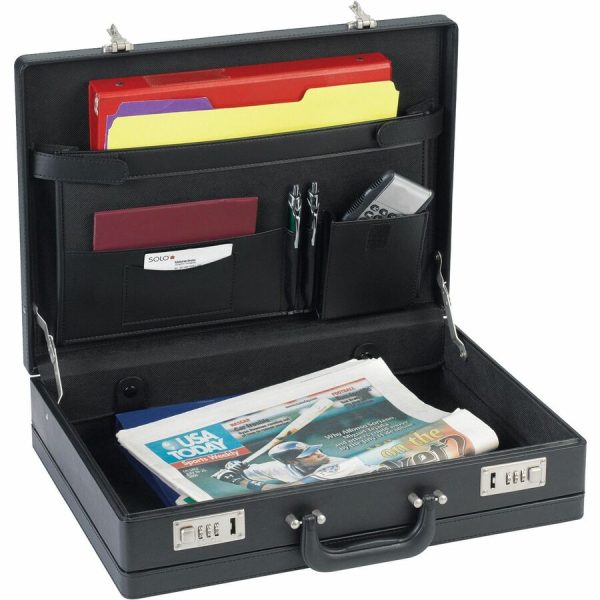 NuSparc Carrying Case (Attache) Document, Paper, Business Card, Pen - Black - Vinyl Body - 12.5  Height x 17.5  Width x 4  Depth - 1 Each Online Hot Sale - Image 2