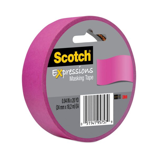 Expressions Masking Tape, 3  Core, 0.94  x 20 yds, Fuchsia Hot on Sale