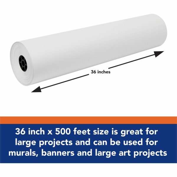Tru-Ray Construction Paper Art Roll - Mural, Art Project, Banner - 36 Width x 500 ftLength - 1   Roll - White - Sulphite Sale - Image 4