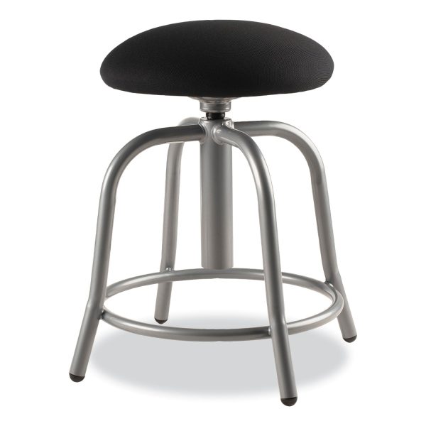 6800 Series Height Adj Fabric Seat Swivel Stool, Supports 300 lb, 18 -25  Seat Ht, Black Seat Gray Base,Ships in 1-3 Bus Days Cheap