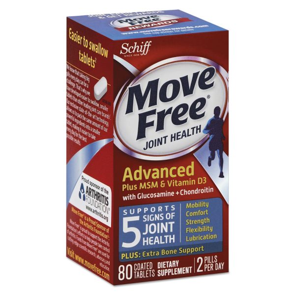 Move Free Advanced Plus MSM and Vitamin D3 Joint Health Tablet, 80 Count, 12 Carton Discount - Image 2