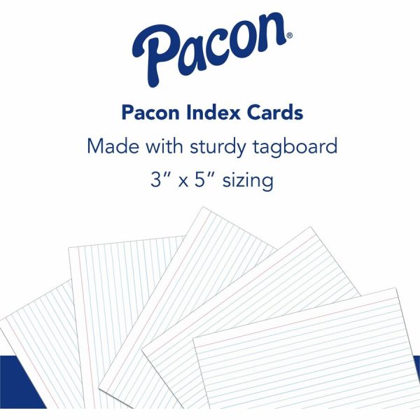 Pacon Ruled Index Cards - Front Ruling Surface - Ruled - 0.25  Ruled - Index Card - 3  x 5  - White Paper - Sturdy - 100   Pack For Cheap - Image 3
